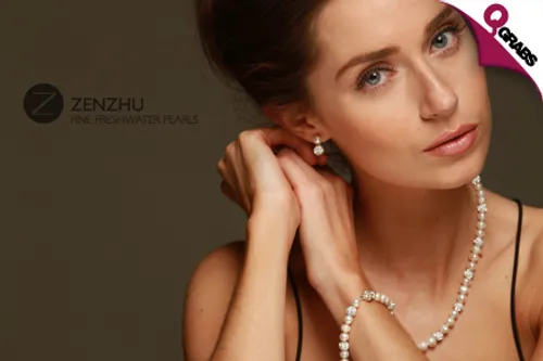For QR149 Dazzle with a Zenzhu Freshwater Pearl & Crystal Jewelry Set - Available in White OR Black Pearl! (QR599 Value)
